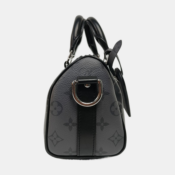 KEEPALL 25 Monogram Coated Canvas Black