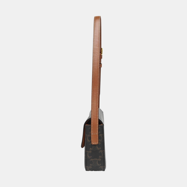TRIOMPHE Small Coated Canvas Brown