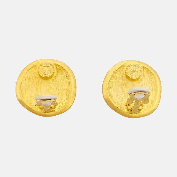 4G Logo Metal Gold Clip On Earrings