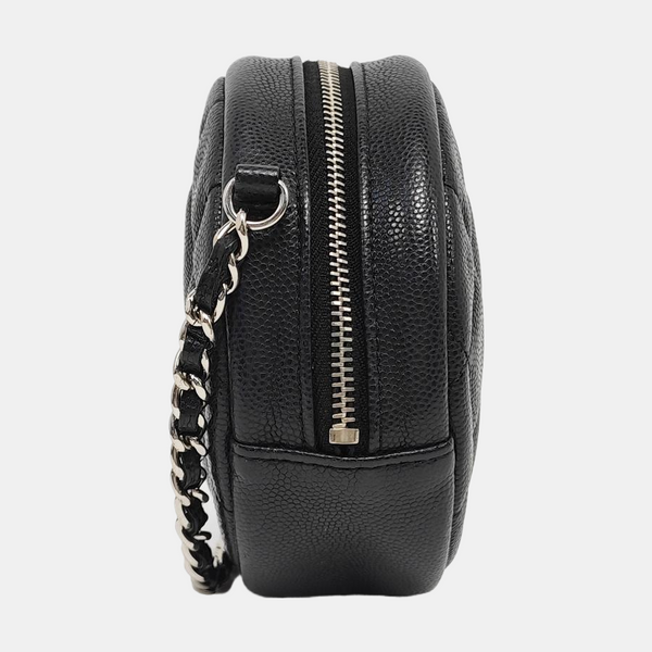 ROUND Quilted Grained Calfskin Black