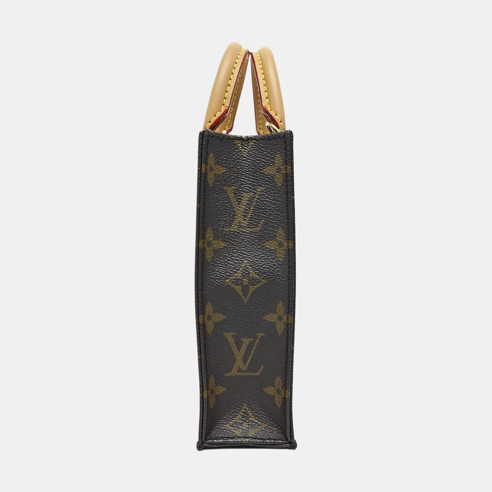SAC PLAT Mini Monogram Coated Canvas Brown