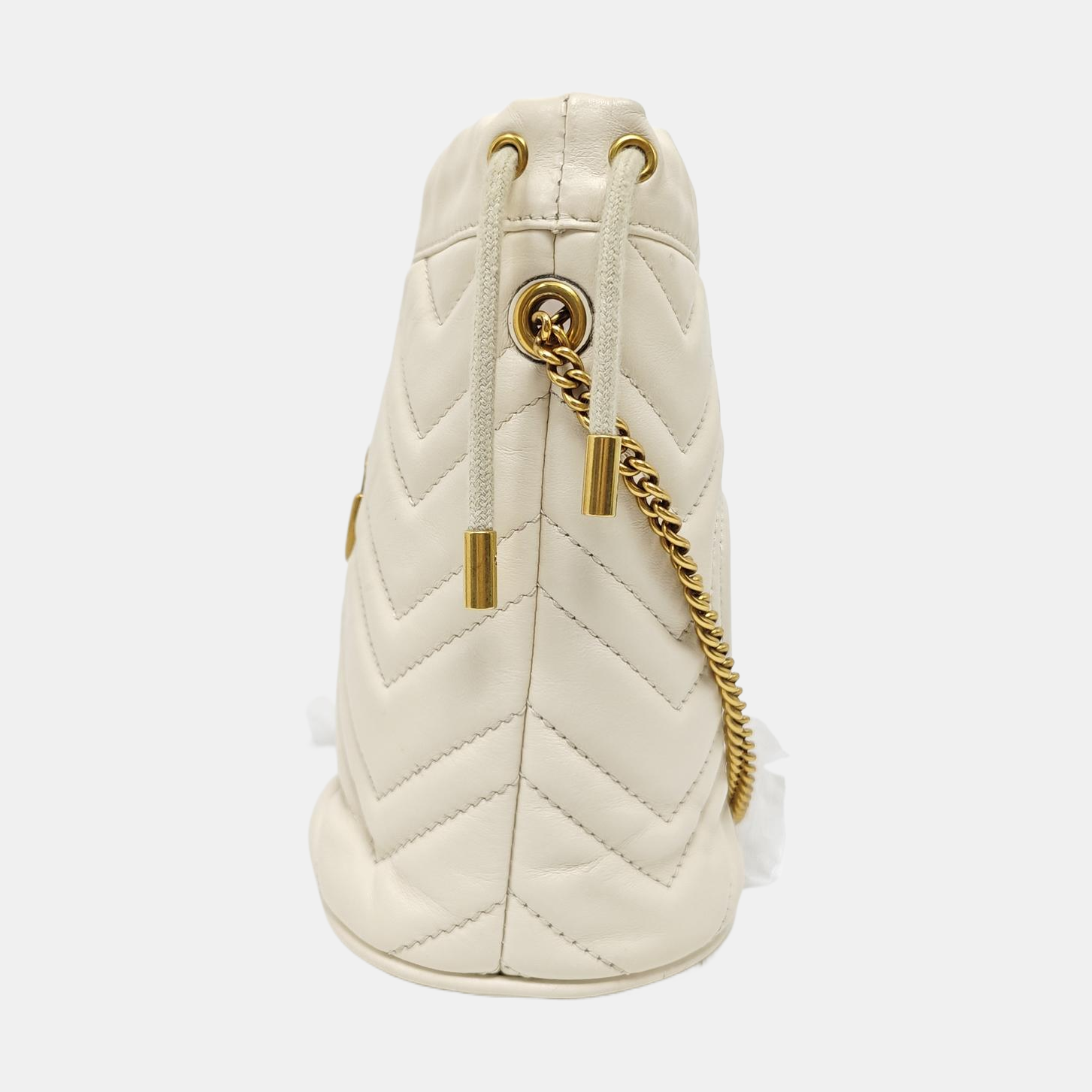 GG Marmont Mini Quilted Calfskin White