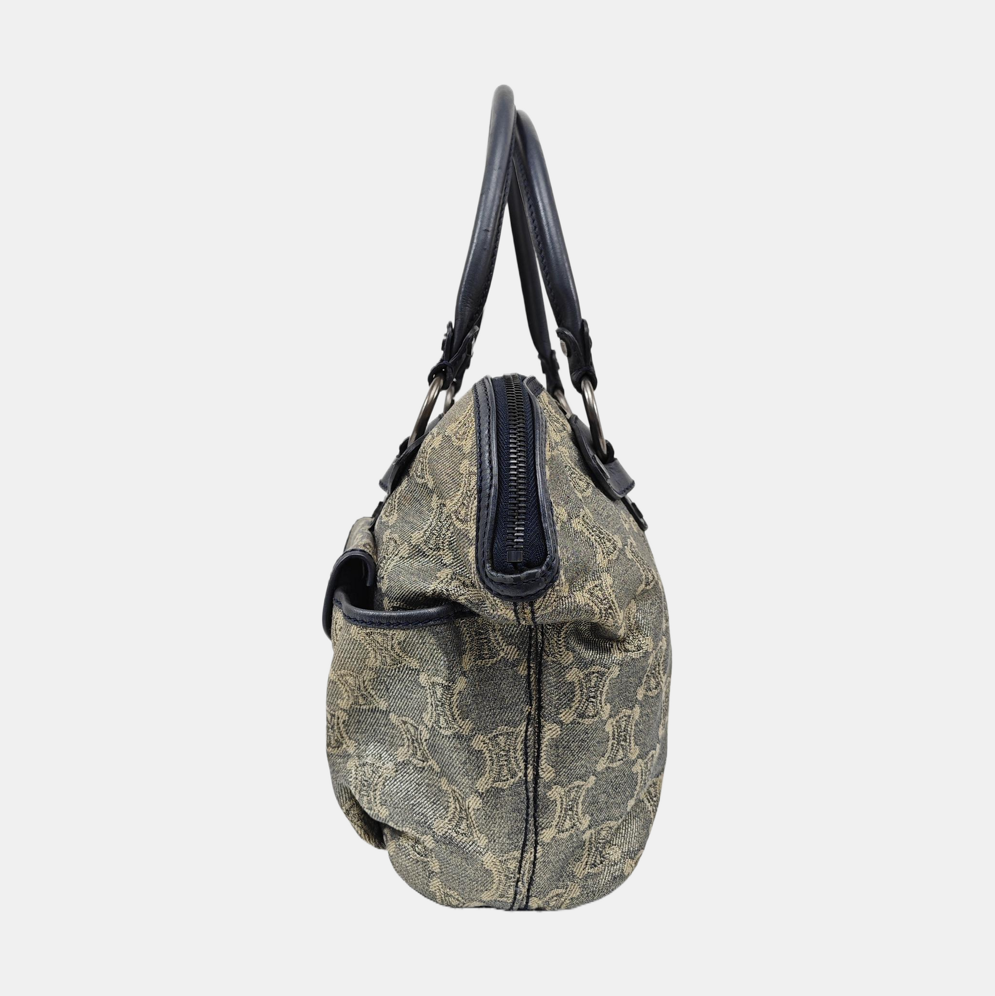 Canvas Top Handle Bag Blue