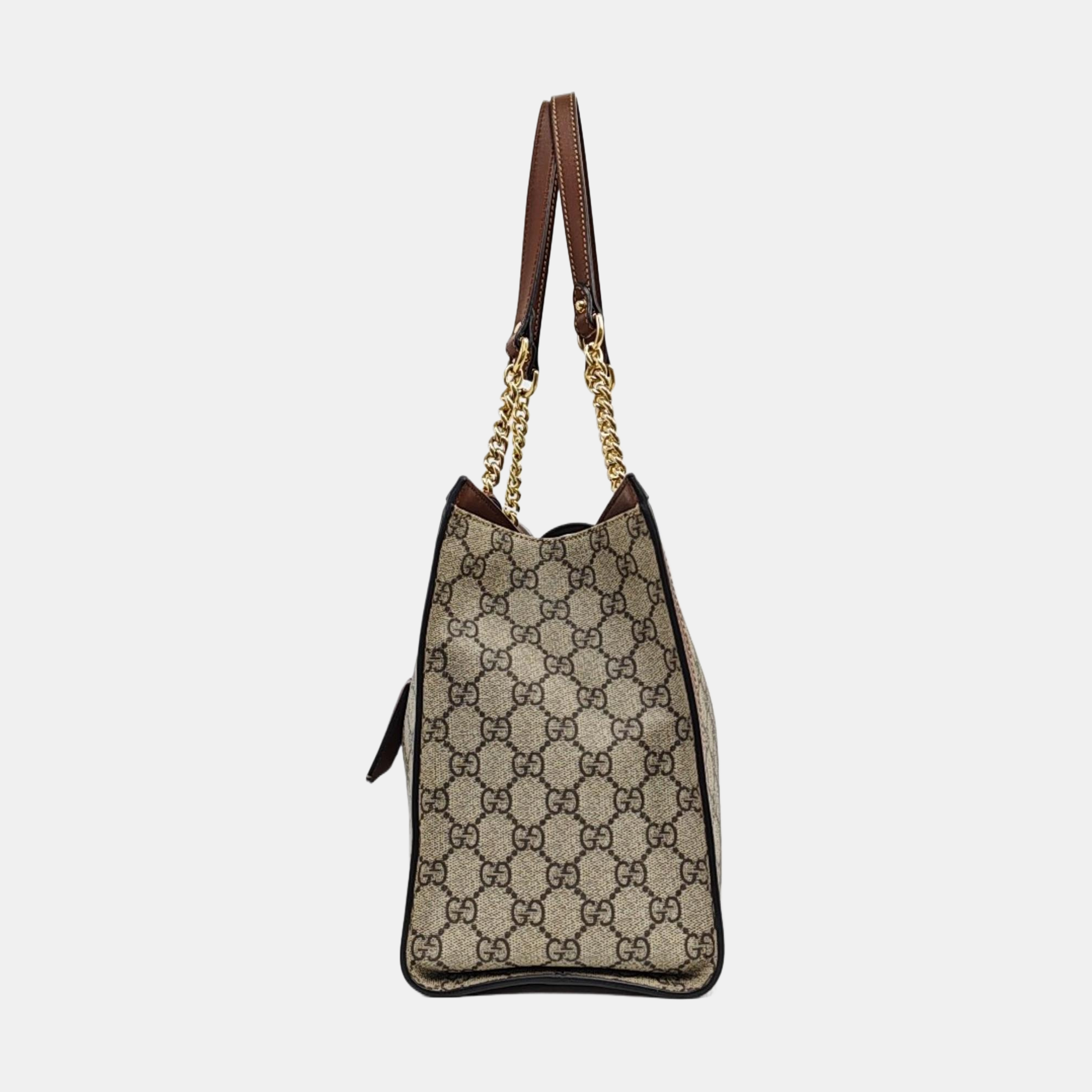 Padlock Medium Monogram Coated Canvas Beige
