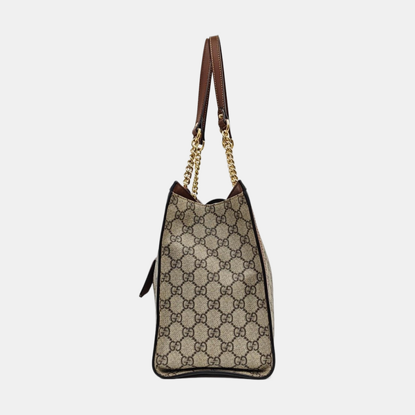 Padlock Medium Monogram Coated Canvas Beige