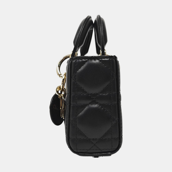 Lady D-Joy Super Mini Cannage Lambskin Black