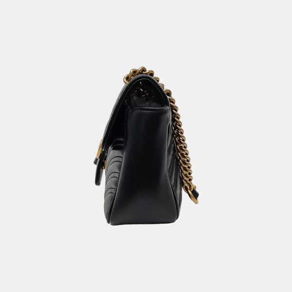 GG Marmont Medium Quilted Calfskin Black
