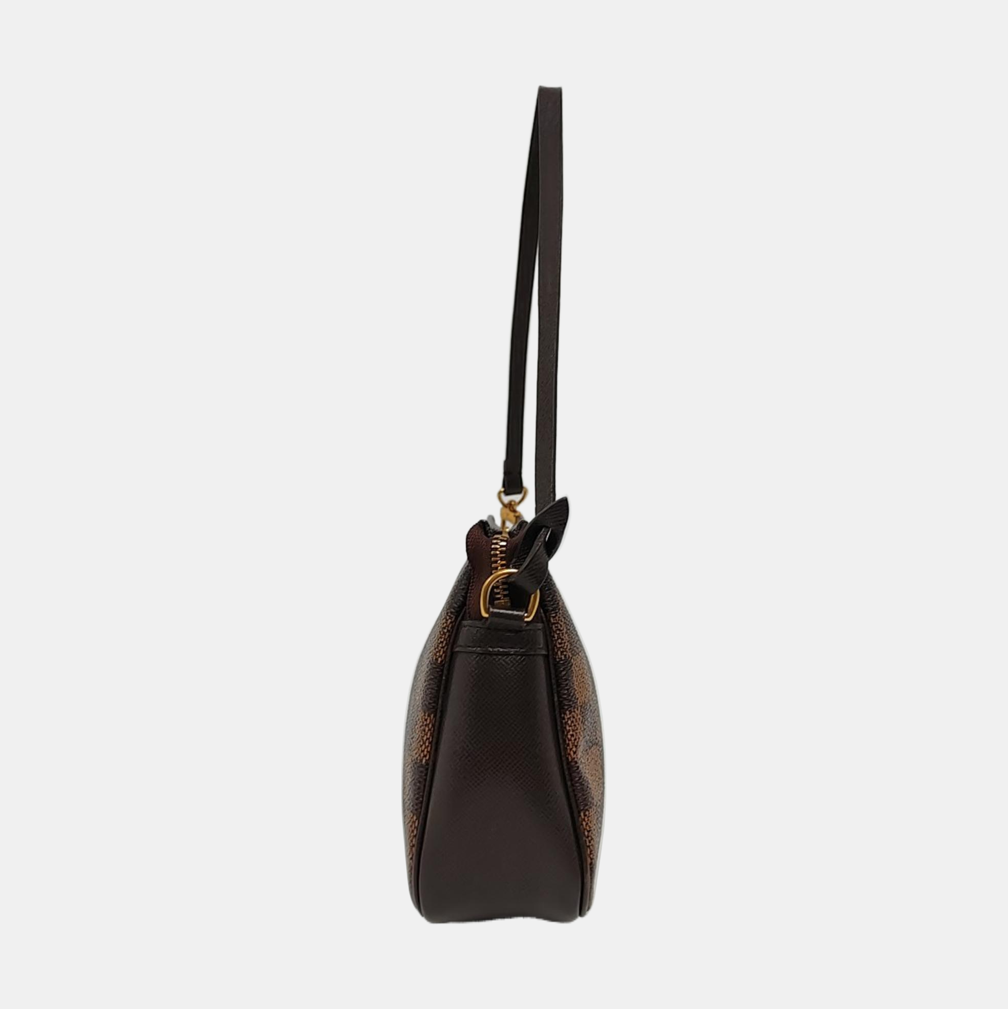 TROUSSE MAKE UP Damier Ebene Coated Canvas Brown