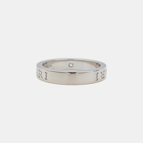 B.ZERO1 18k White Gold Silver Ring EU 60