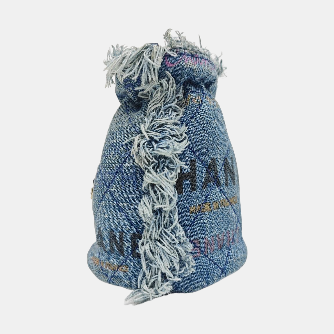 DRAWSTRING Mini Quilted Denim Blue
