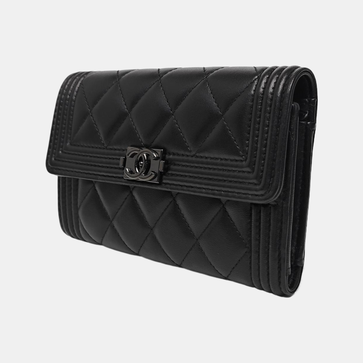 Quilted Lambskin Wallet Black