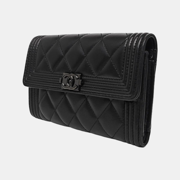 Quilted Lambskin Wallet Black