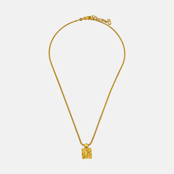Twist Round Metal Gold Necklace