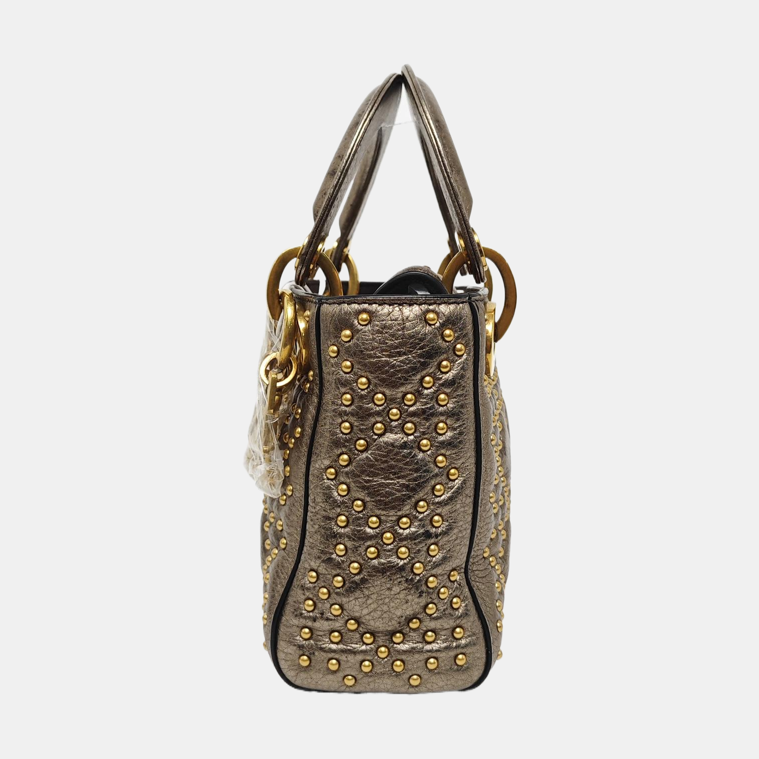 Lady Dior Mini Cannage Python Silver