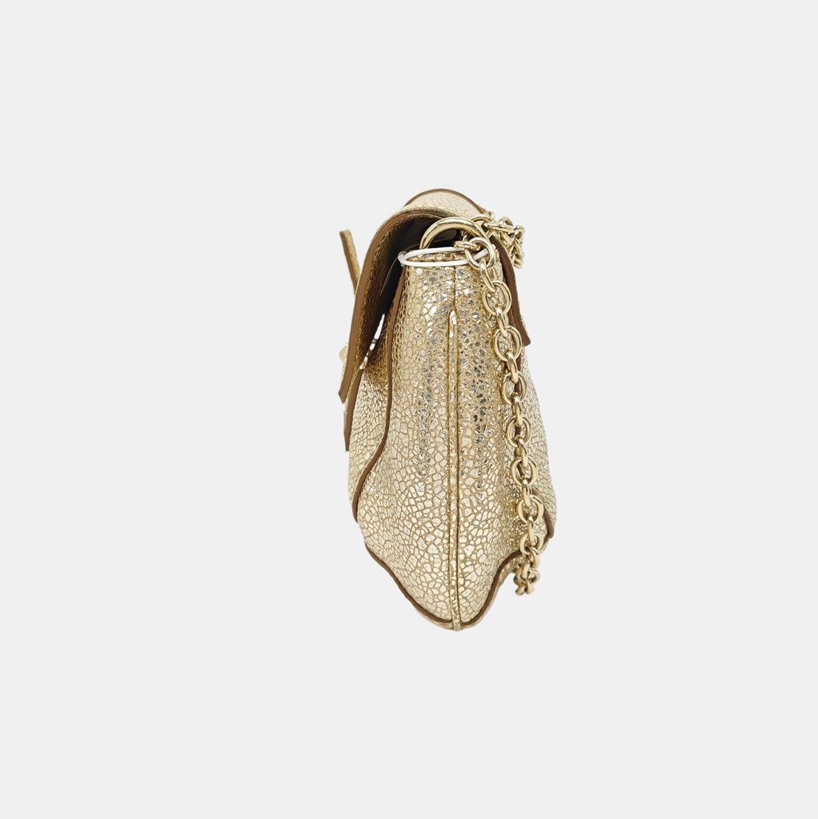 Special Material Shoulder Bag Gold