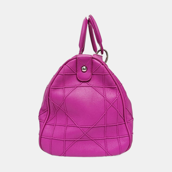 Cannage Calfskin Shoulder Bag Pink
