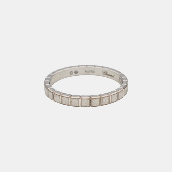 Ice Cube 18k White Gold Silver Ring EU 53
