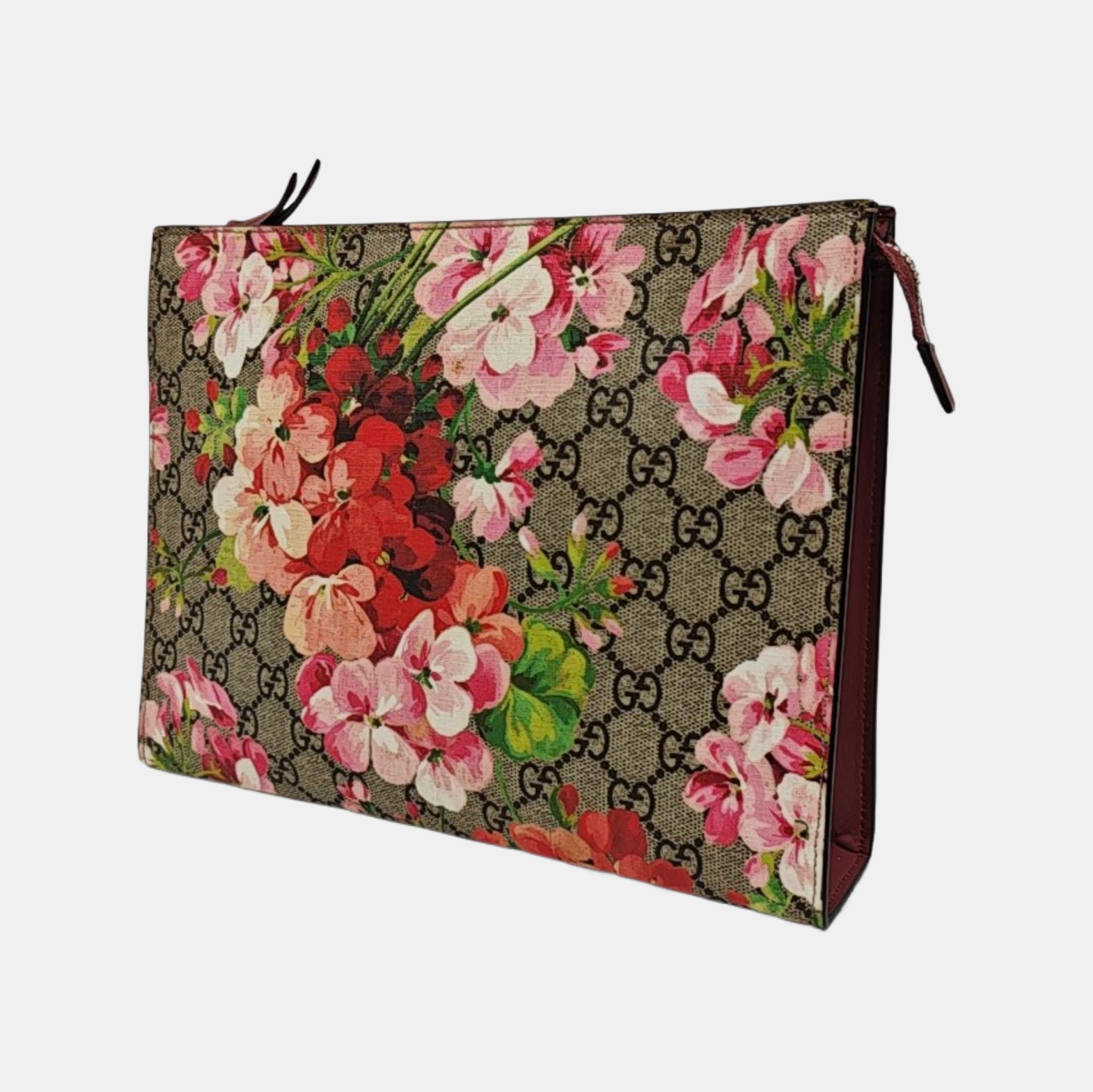 GG Blooms Large Monogram Coated Canvas Beige