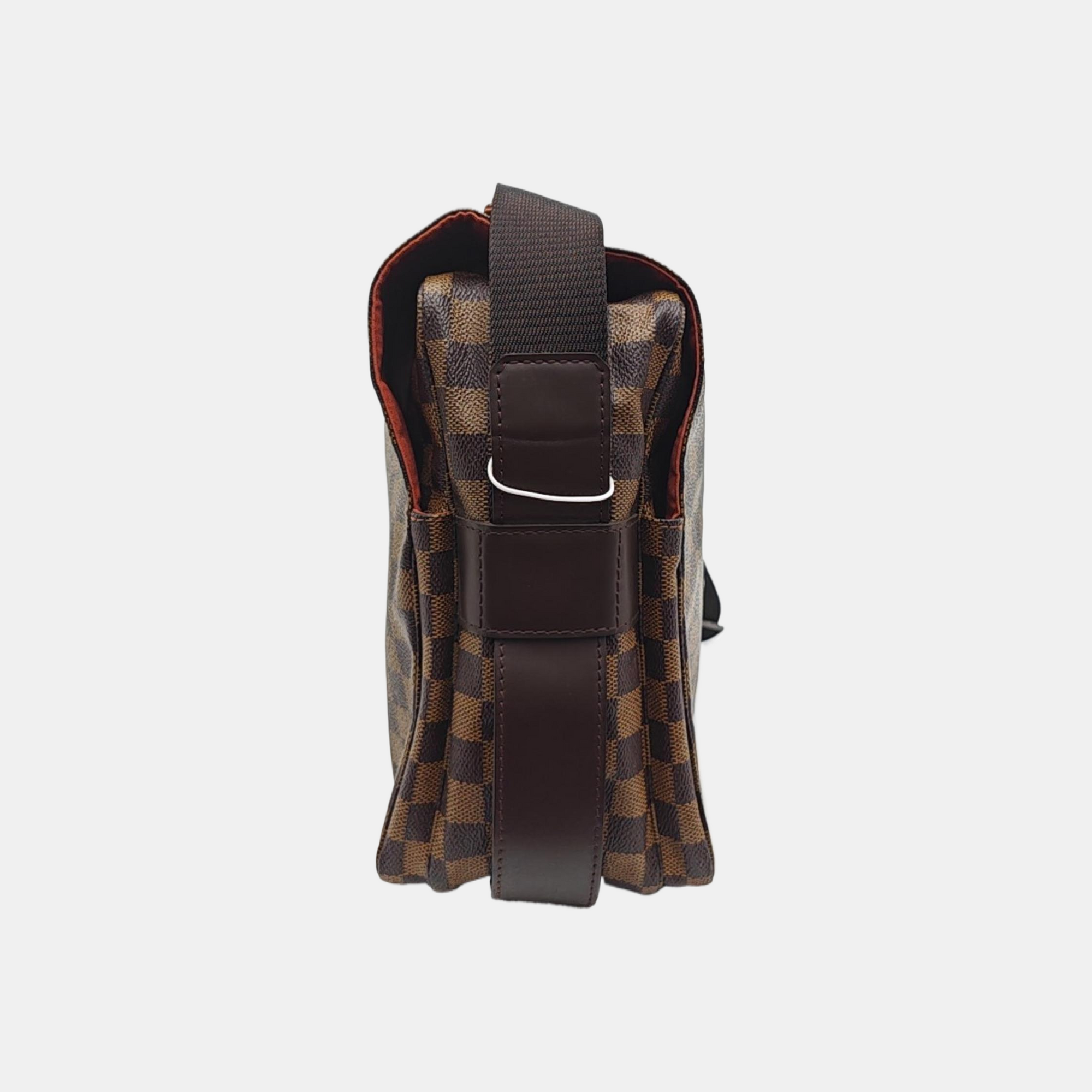 NAVIGLIO Damier Ebene Coated Canvas Brown