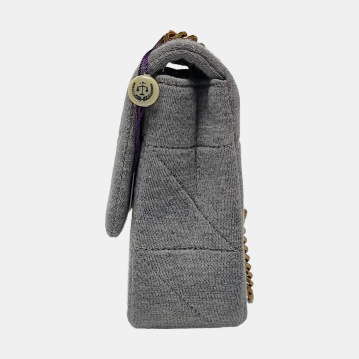 RIVE GAUCHE Medium Quilted Fabric Gray