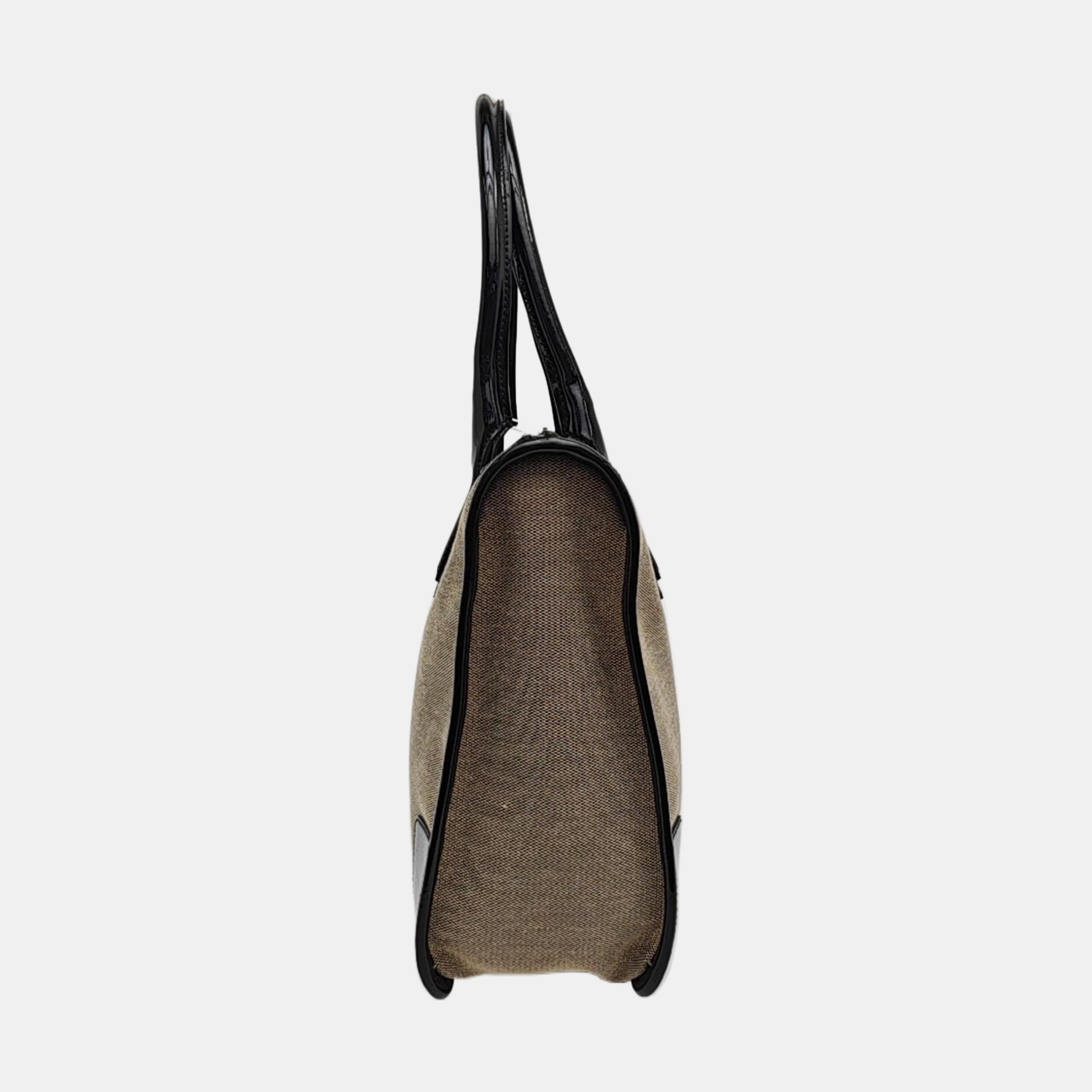 Canvas Top Handle Bag Brown