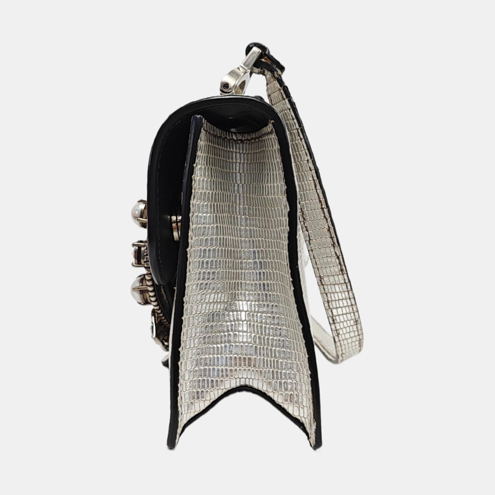 Miu Lady Calfskin Silver