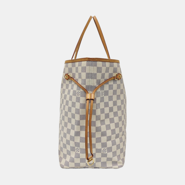 NEVERFULL GM Damier Azur Coated Canvas White