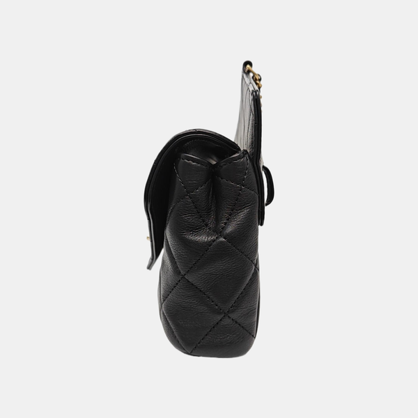 Quilted Calfskin Shoulder Bag Black