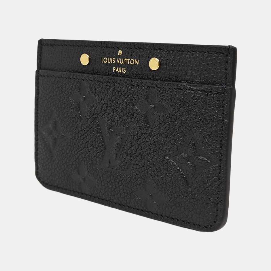 Monogram Calfskin Card Holder Black