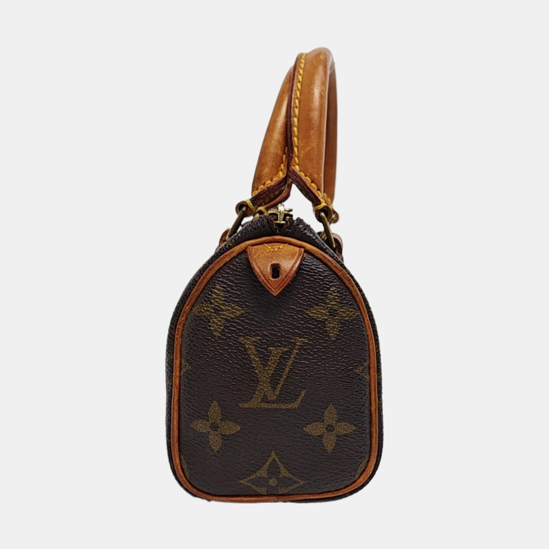 Authenticated pre-owned  SPEEDY Nano Monogram Coated Canvas Brown - Top Handle Bag at Looply