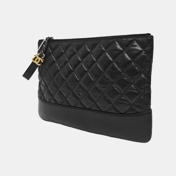 GABRIELLE Medium Quilted Calfskin Black