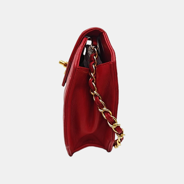 Quilted Lambskin Shoulder Bag Red