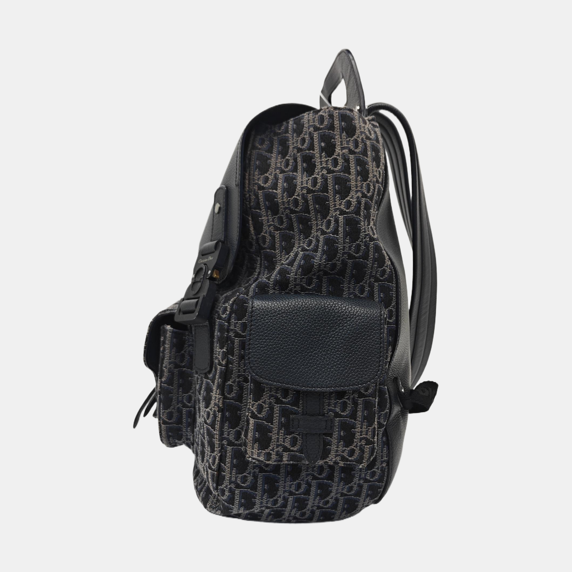 Oblique Canvas Backpack Large Blue