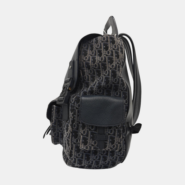 Oblique Canvas Backpack Large Blue