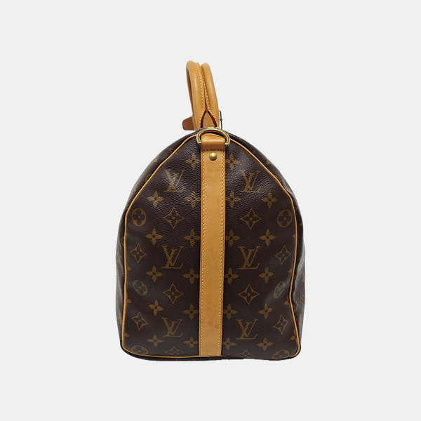 KEEPALL 45 Monogram Coated Canvas Brown