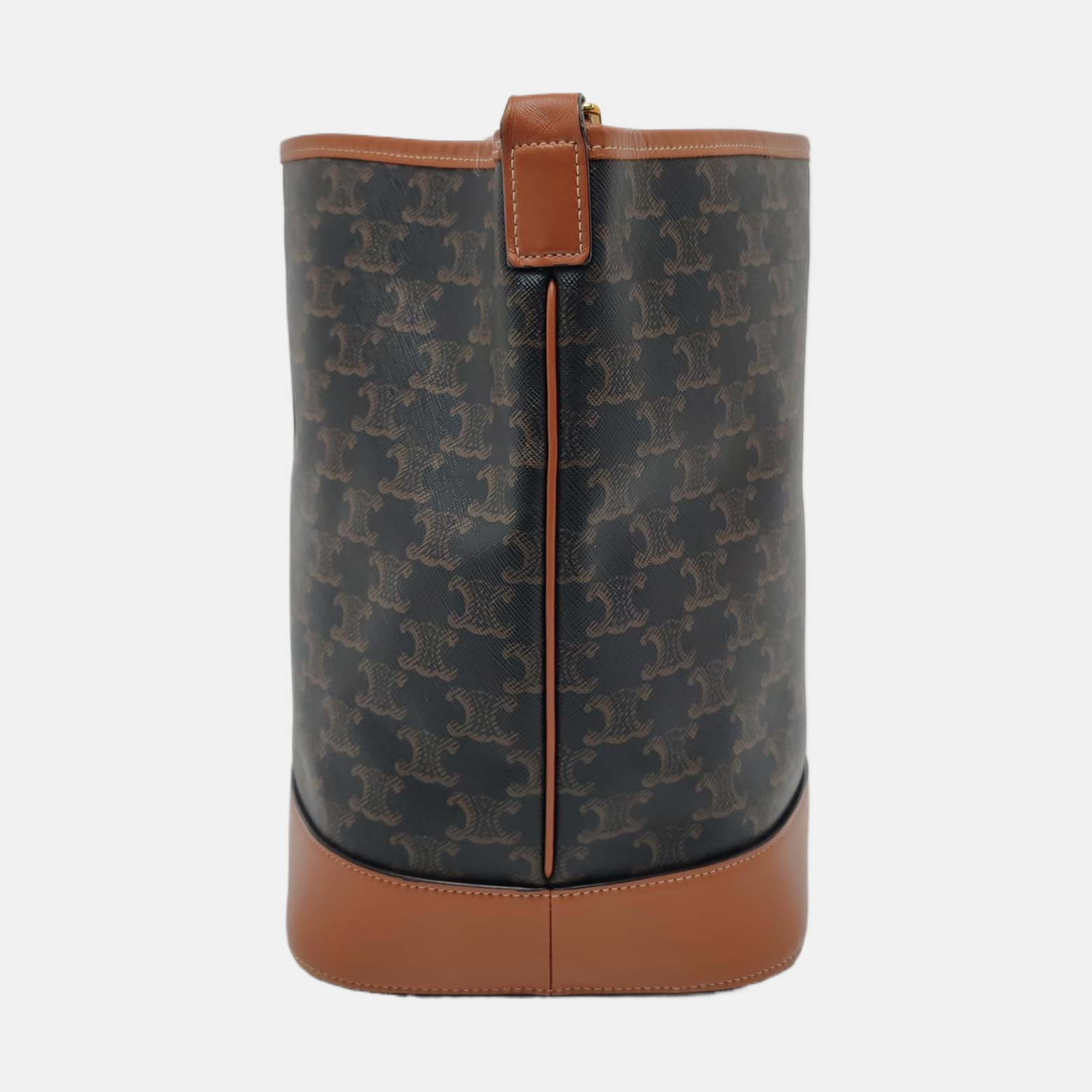 Authenticated pre-owned  TRIOMPHE CANVAS Medium Coated Canvas Brown - Bucket Bag at Looply