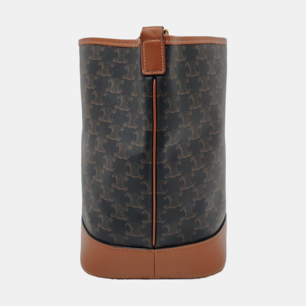 Authenticated pre-owned  TRIOMPHE CANVAS Medium Coated Canvas Brown - Bucket Bag at Looply