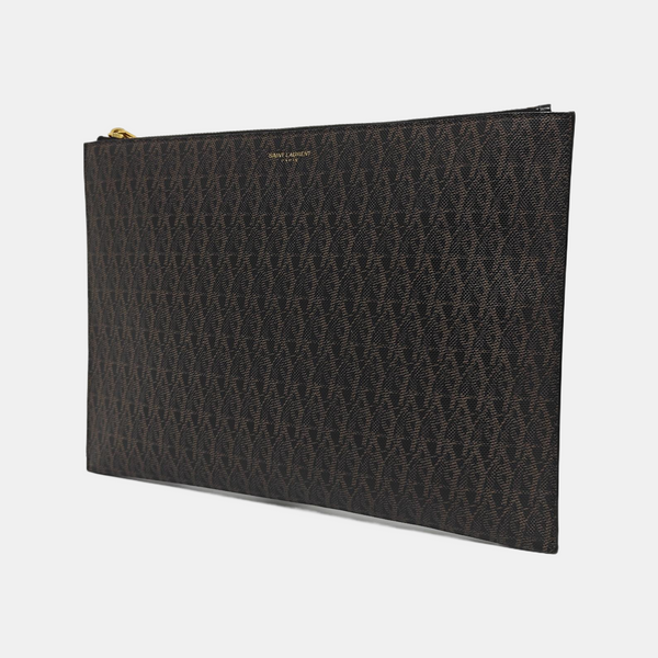 Coated Canvas Clutch Black