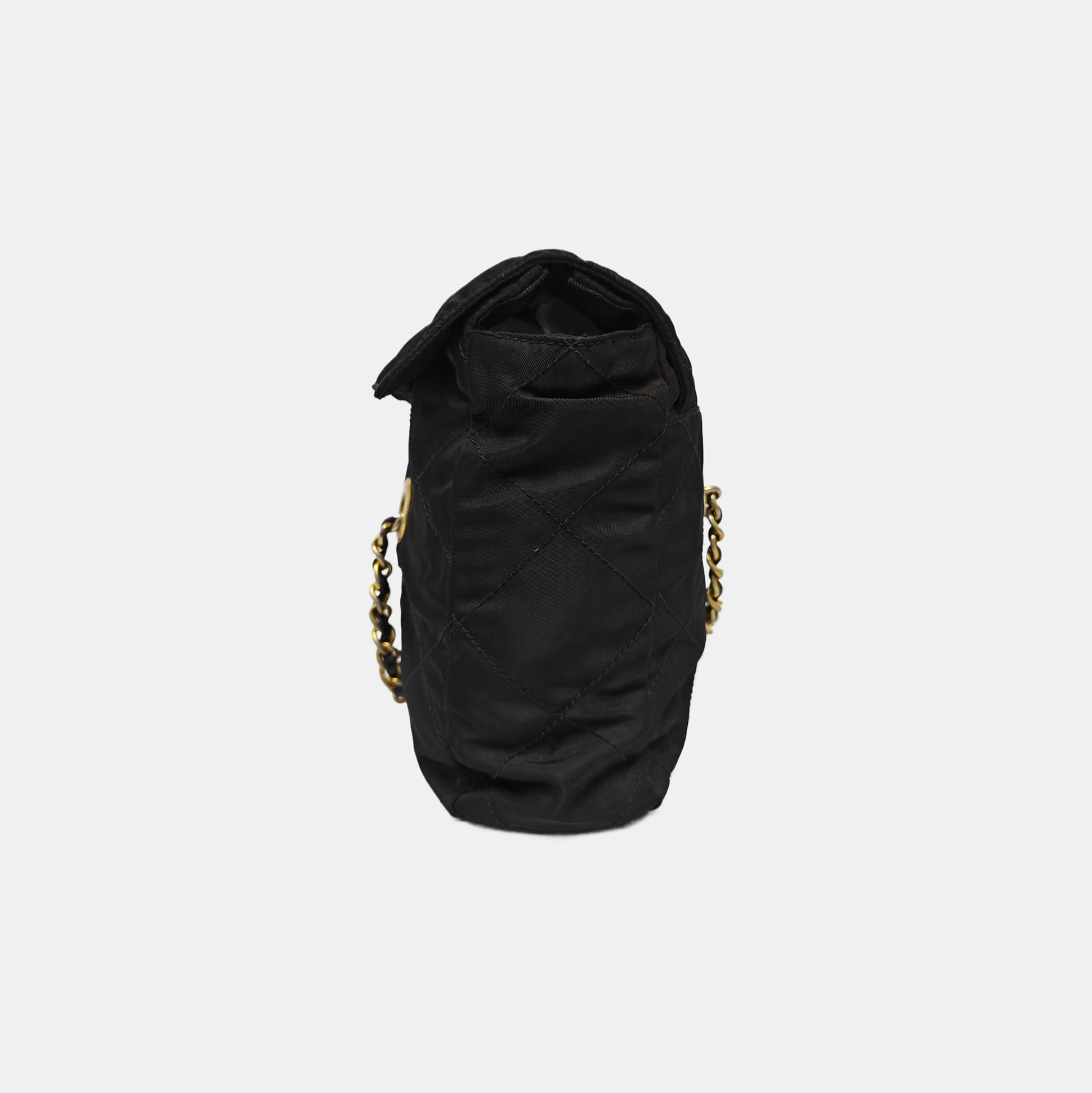 Nylon Quilted Nylon Black