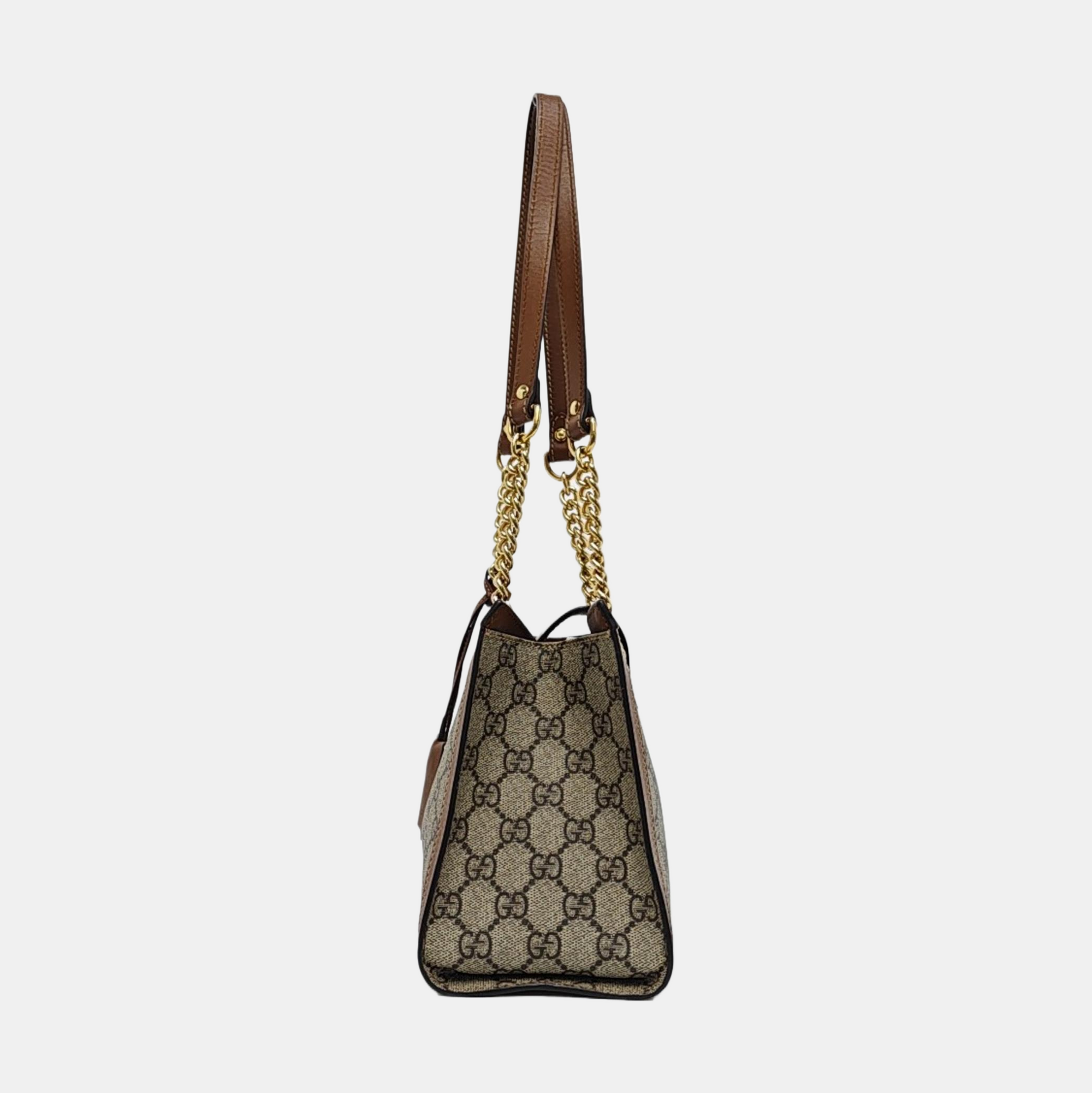Padlock Small Monogram Coated Canvas Beige