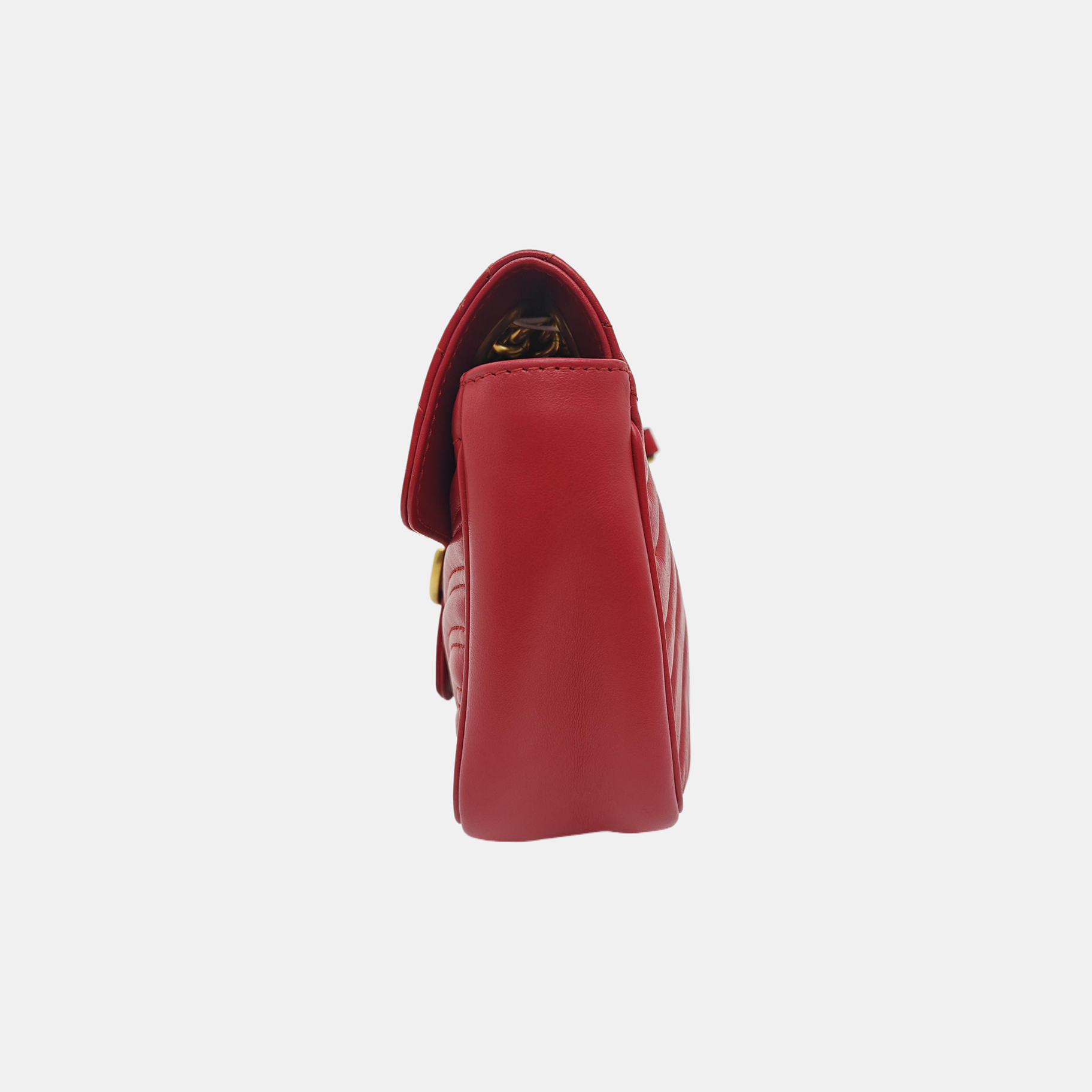 GG Marmont Medium Quilted Calfskin Red
