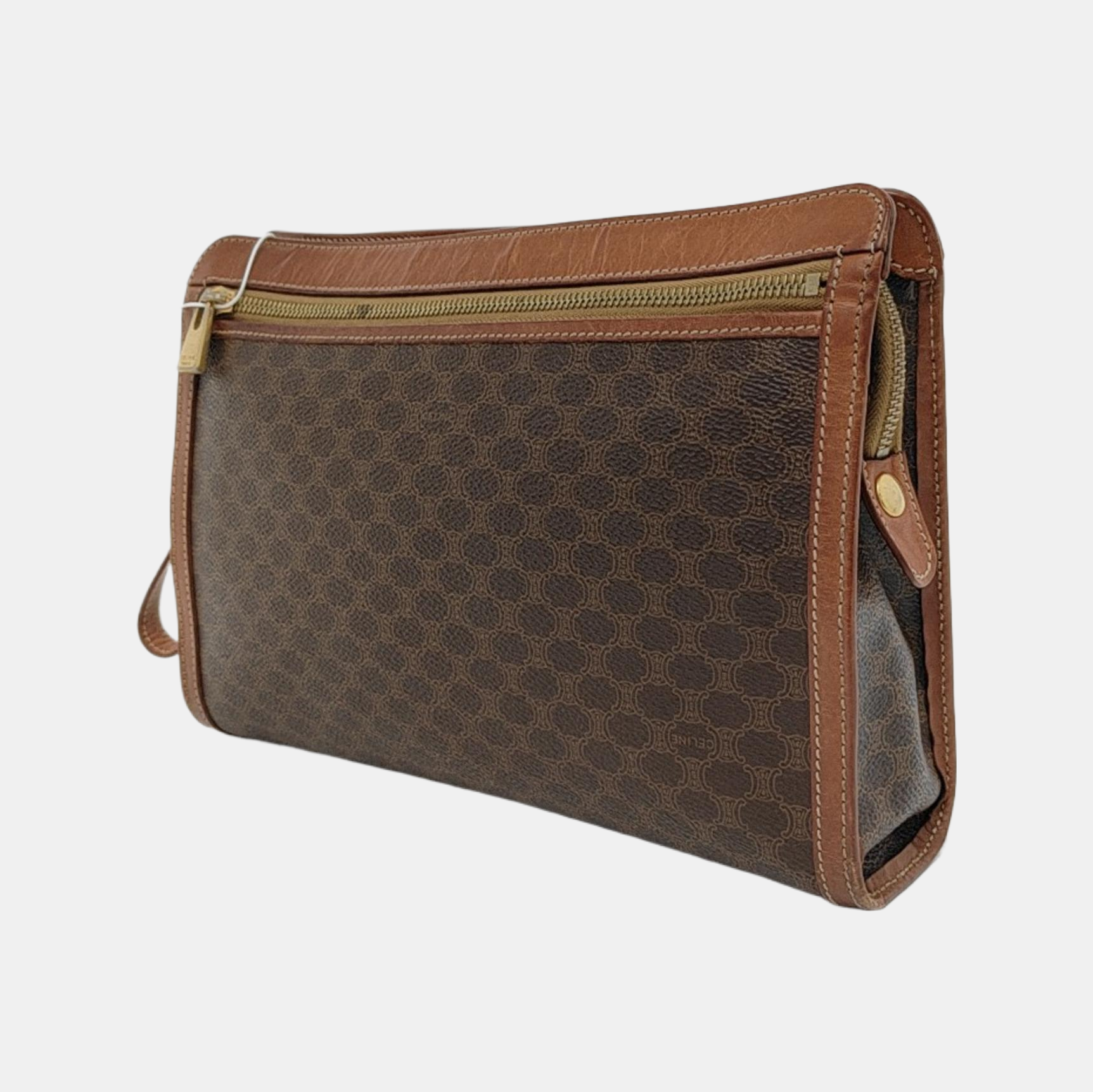 Authenticated pre-owned  MACADAM CLUTCHES Coated Canvas Brown - Clutch at Looply