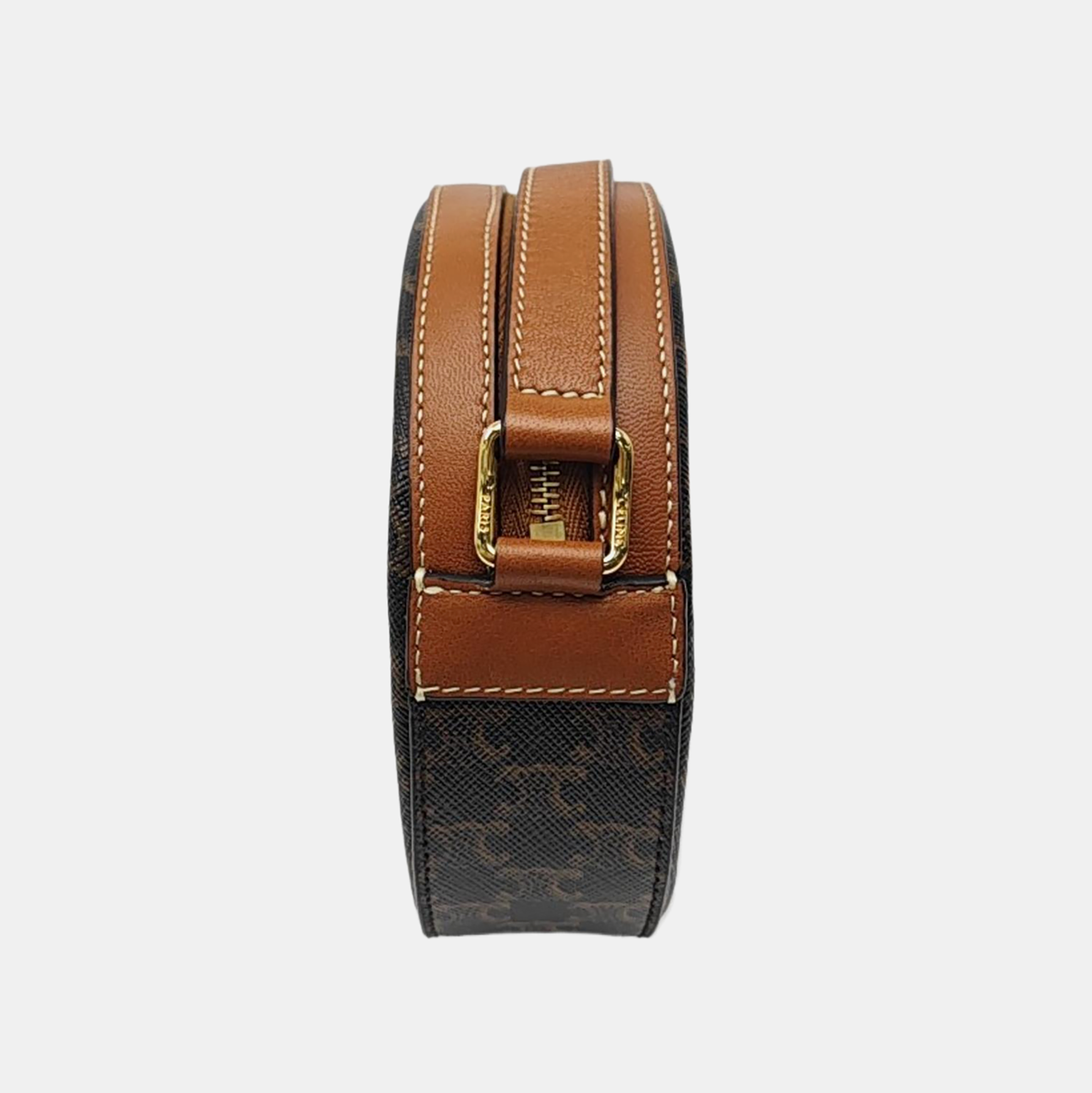 Coated Canvas Shoulder Bag Brown