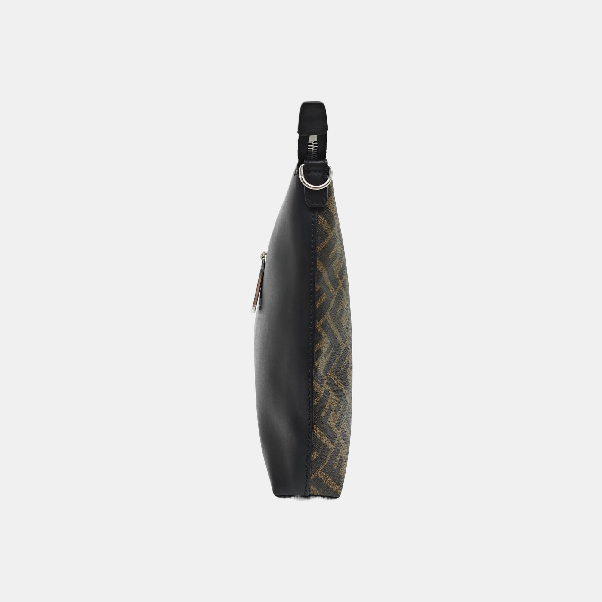 Coated Canvas Shoulder Bag Brown