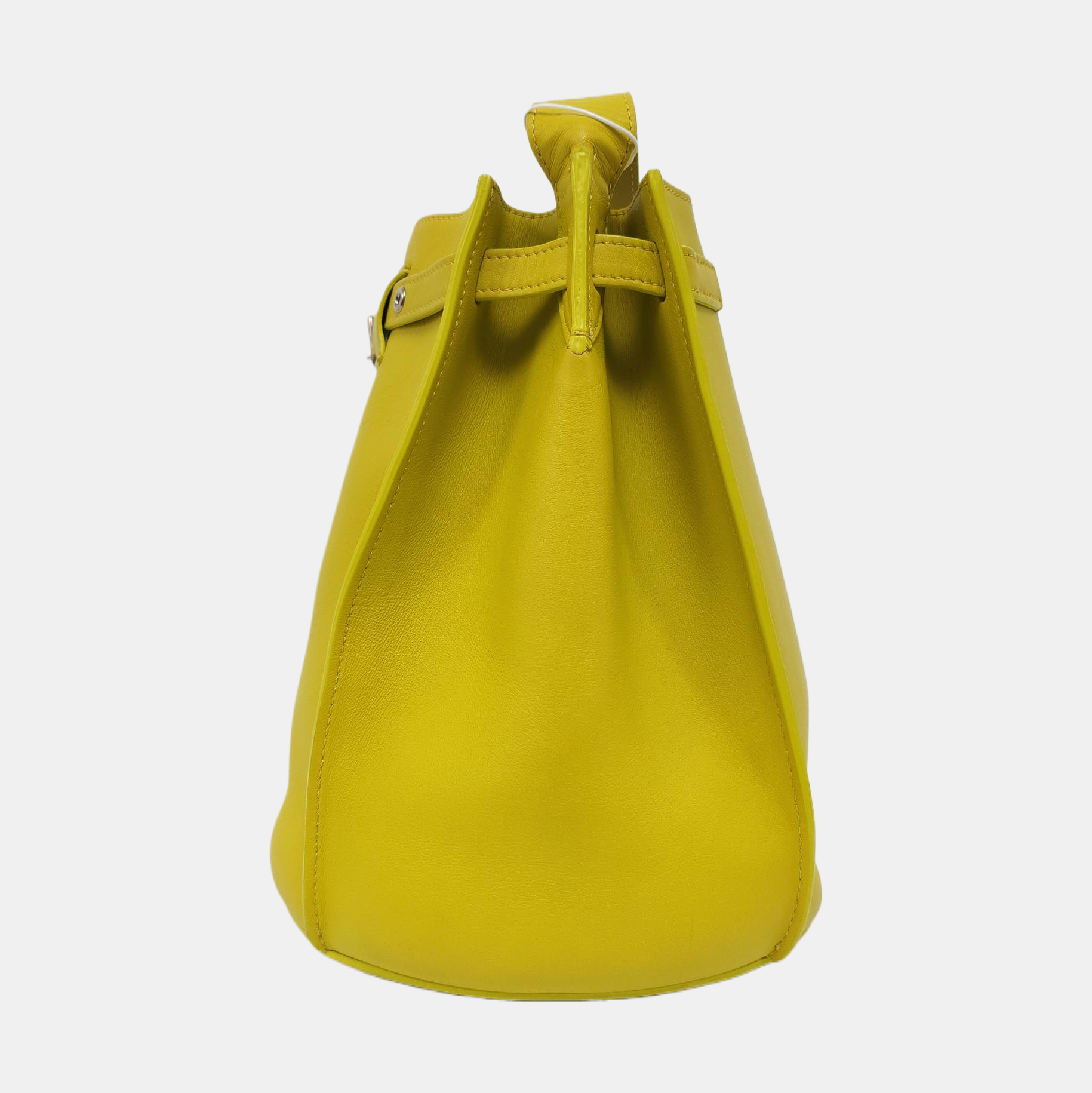 Authenticated pre-owned  BIG BAG Calfskin Yellow - Bucket Bag at Looply