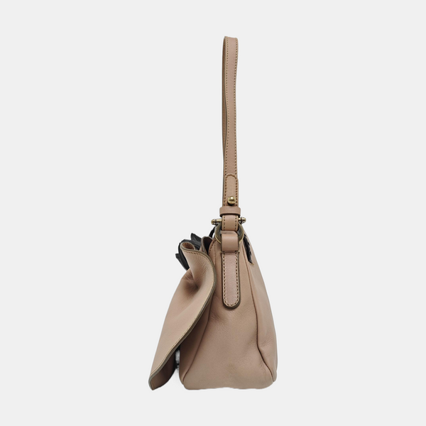 Leather Top Handle Bag Pink
