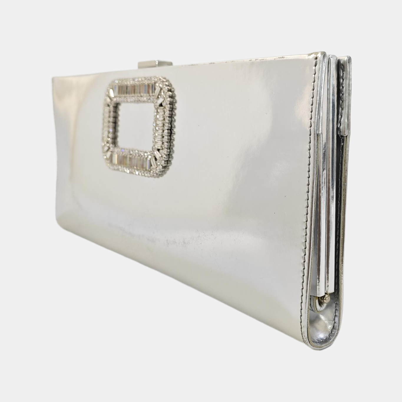 Calfskin Clutch Silver