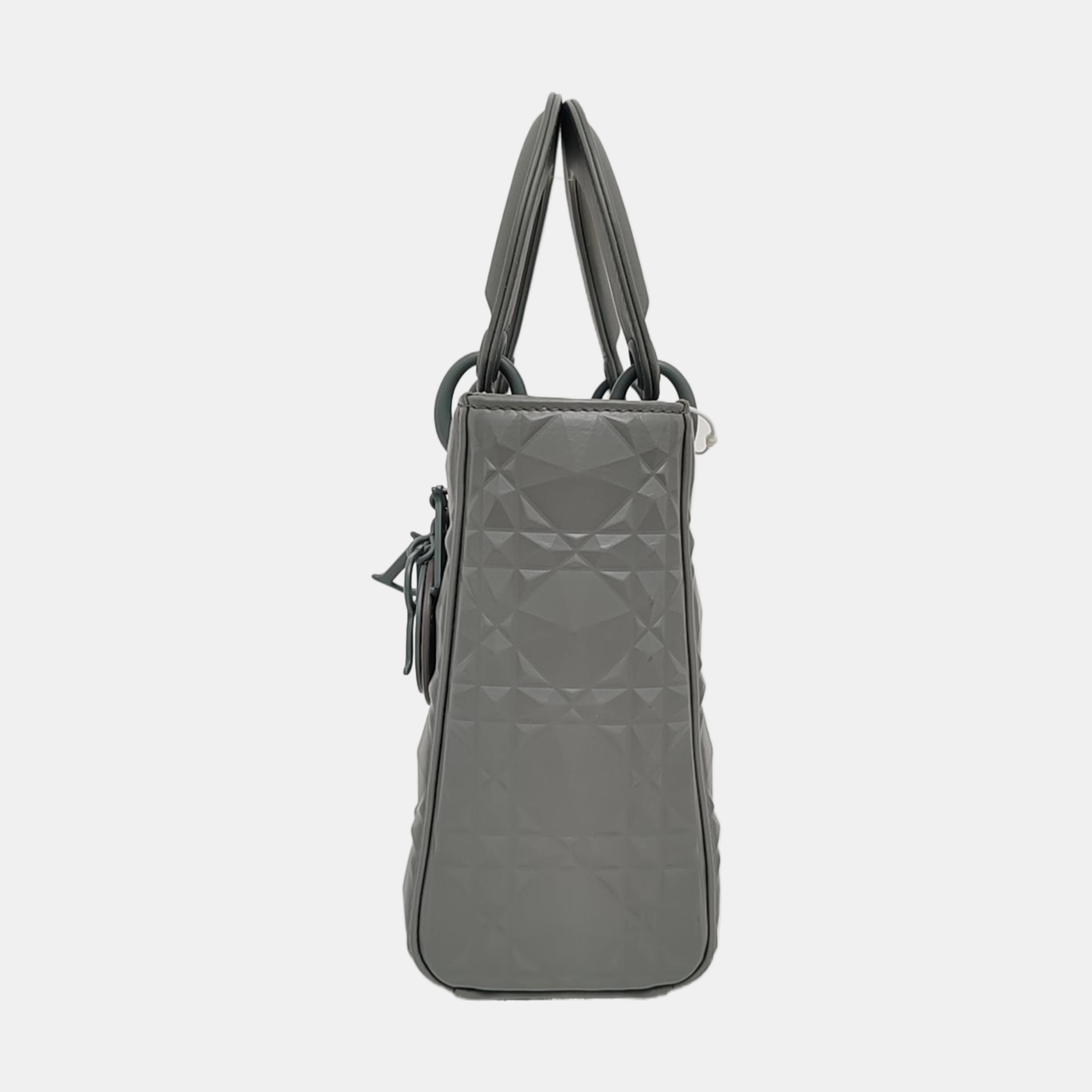Authenticated pre-owned  Lady Dior Small Quilted Calfskin Grey - Crossbody Bag at Looply