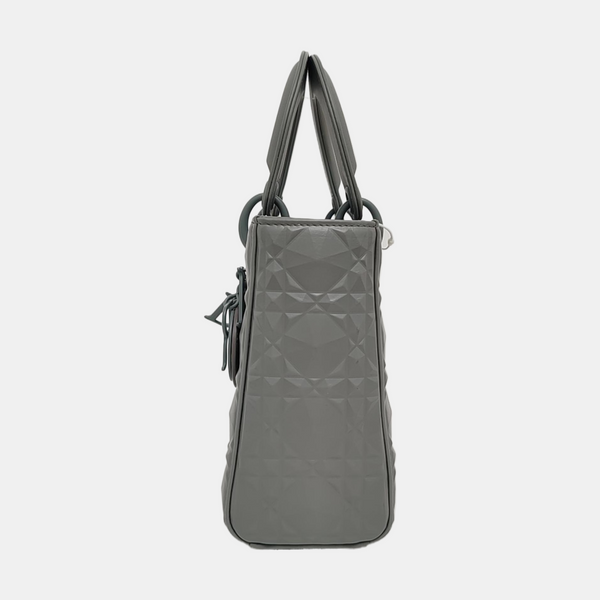 Authenticated pre-owned  Lady Dior Small Quilted Calfskin Grey - Crossbody Bag at Looply