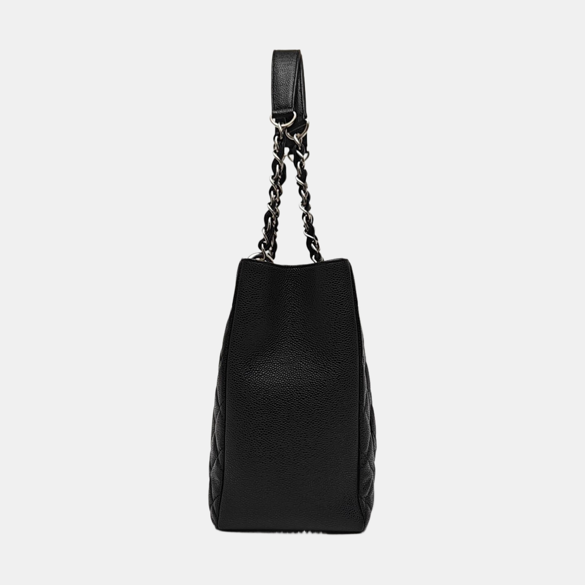 CHANEL GST Large Quilted Grained Calfskin Black